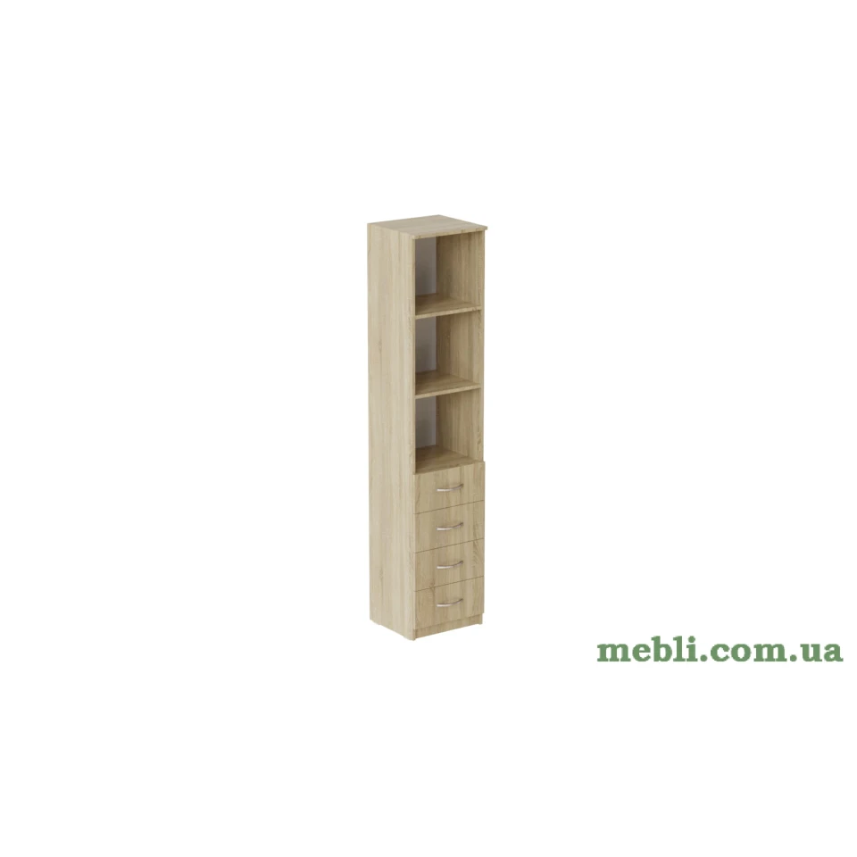 Пенал Анжело Ferrum-decor на 3 полиці із 4 ящиками 1900x400x380 ДСП Дуб Сонома