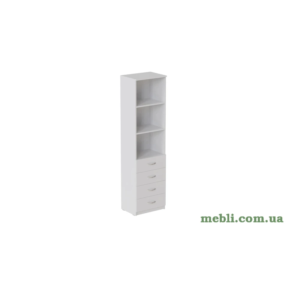 Пенал Анжело Ferrum-decor на 3 полиці із 4 ящиками 1900x500x380 ДСП Білий