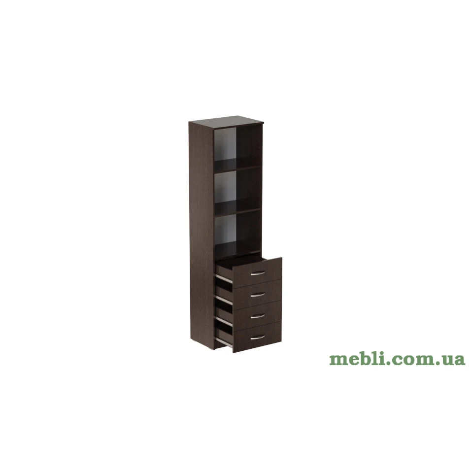 Пенал Анжело Ferrum-decor на 3 полиці із 4 ящиками 1900x500x380 ДСП Венге Магія