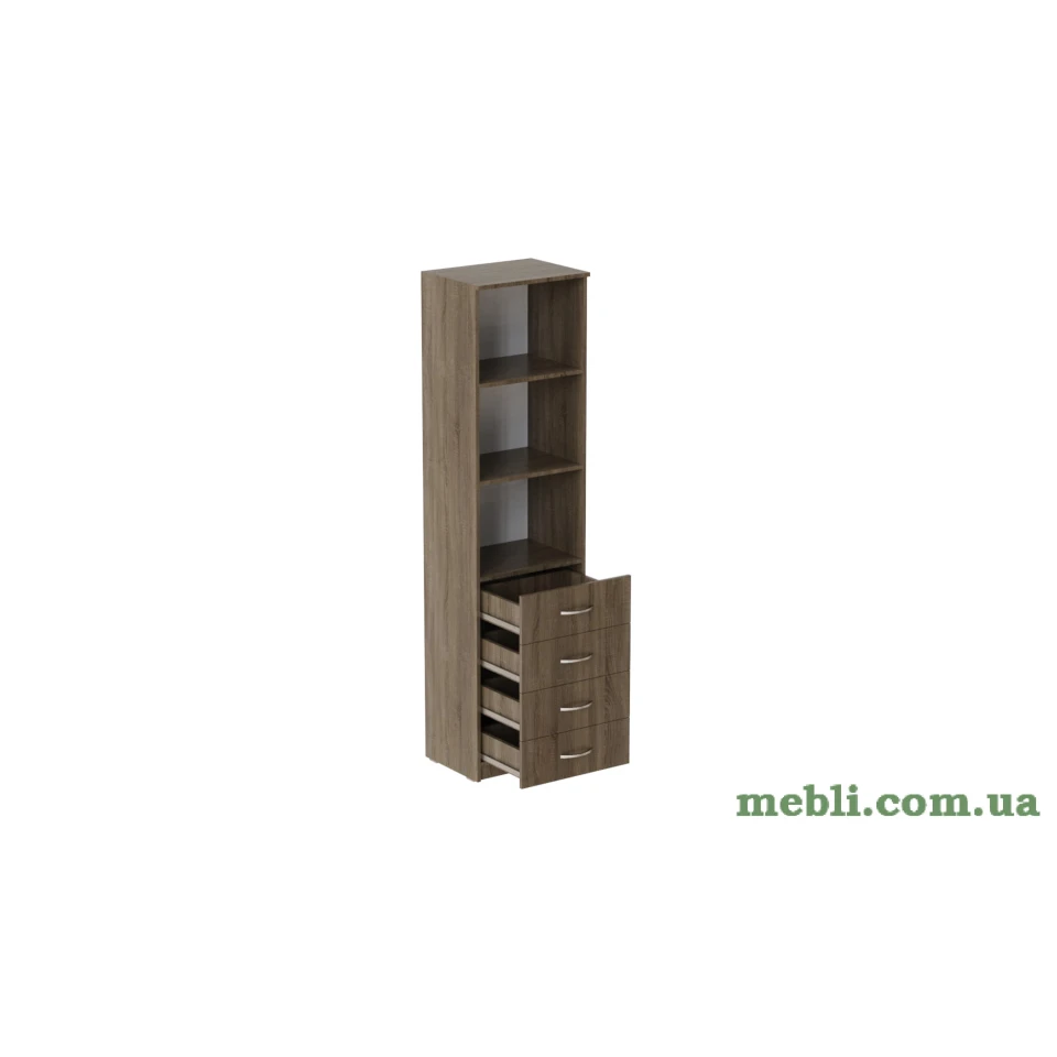 Пенал Анжело Ferrum-decor на 3 полиці із 4 ящиками 1900x500x380 ДСП Дуб Сонома Трюфель