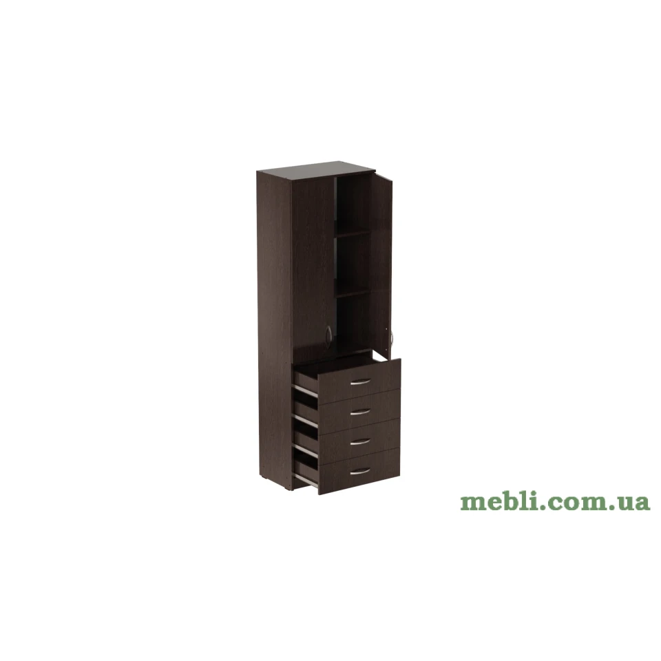 Шафа Анжело Ferrum-decor на 3 полиці з 2 дверима та 4 ящики 1900x600x380 ДСП Венге Магія
