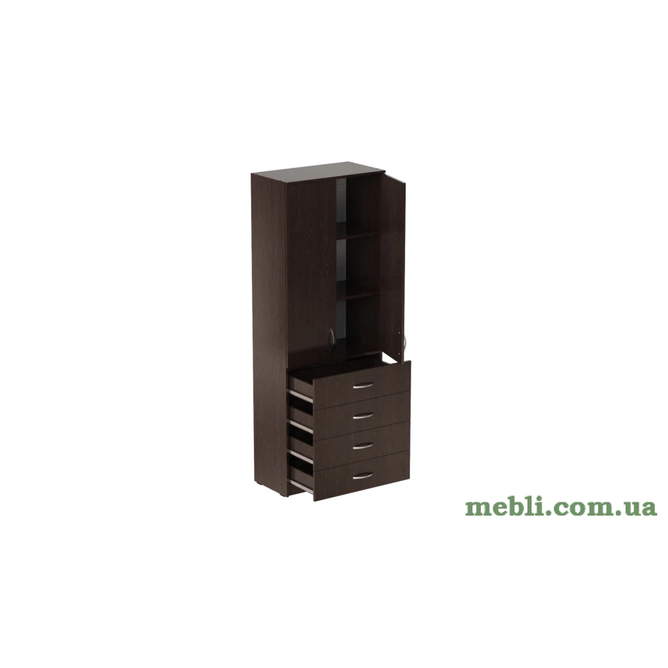 Шафа Анжело Ferrum-decor на 3 полиці з 2 дверима та 4 ящики 1900x700x380 ДСП Венге Магія