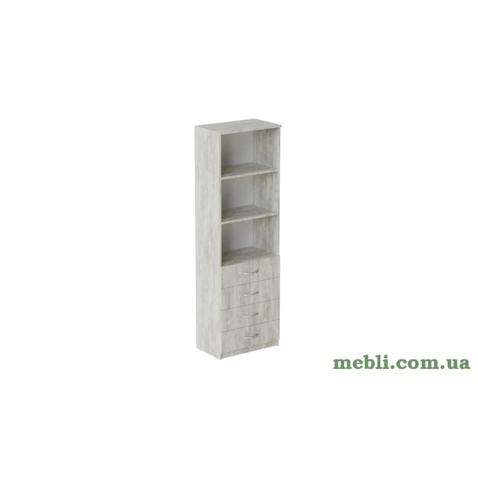 Шафа Анжело Ferrum-decor на 3 полиці з 4 ящиками 1900x600x380 ДСП Бетон