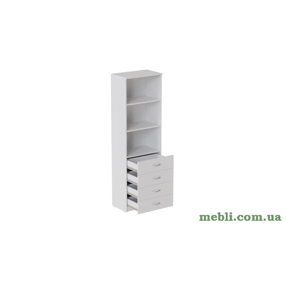 Шафа Анжело Ferrum-decor на 3 полиці з 4 ящиками 1900x600x380 ДСП Біла