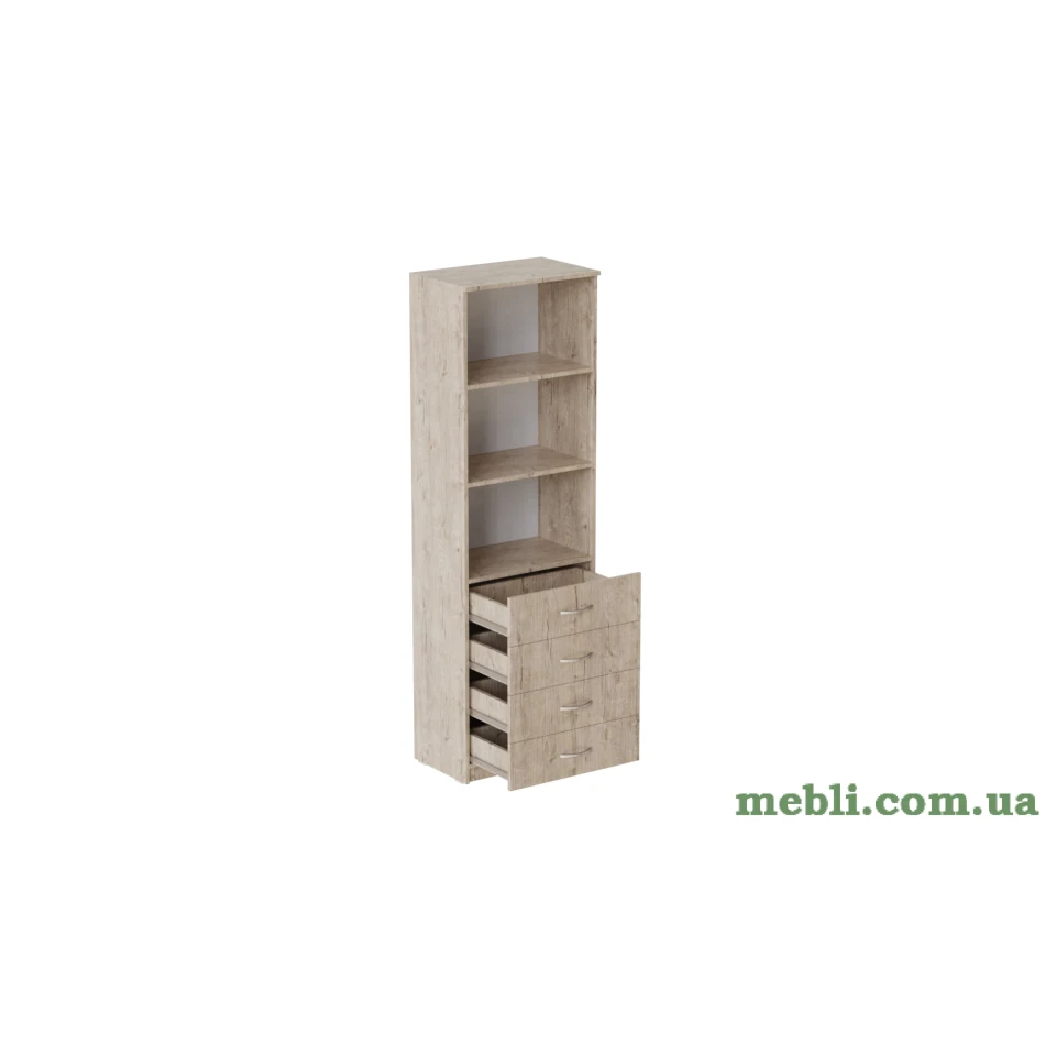 Шафа Анжело Ferrum-decor на 3 полиці з 4 ящиками 1900x600x380 ДСП Дуб Артизан