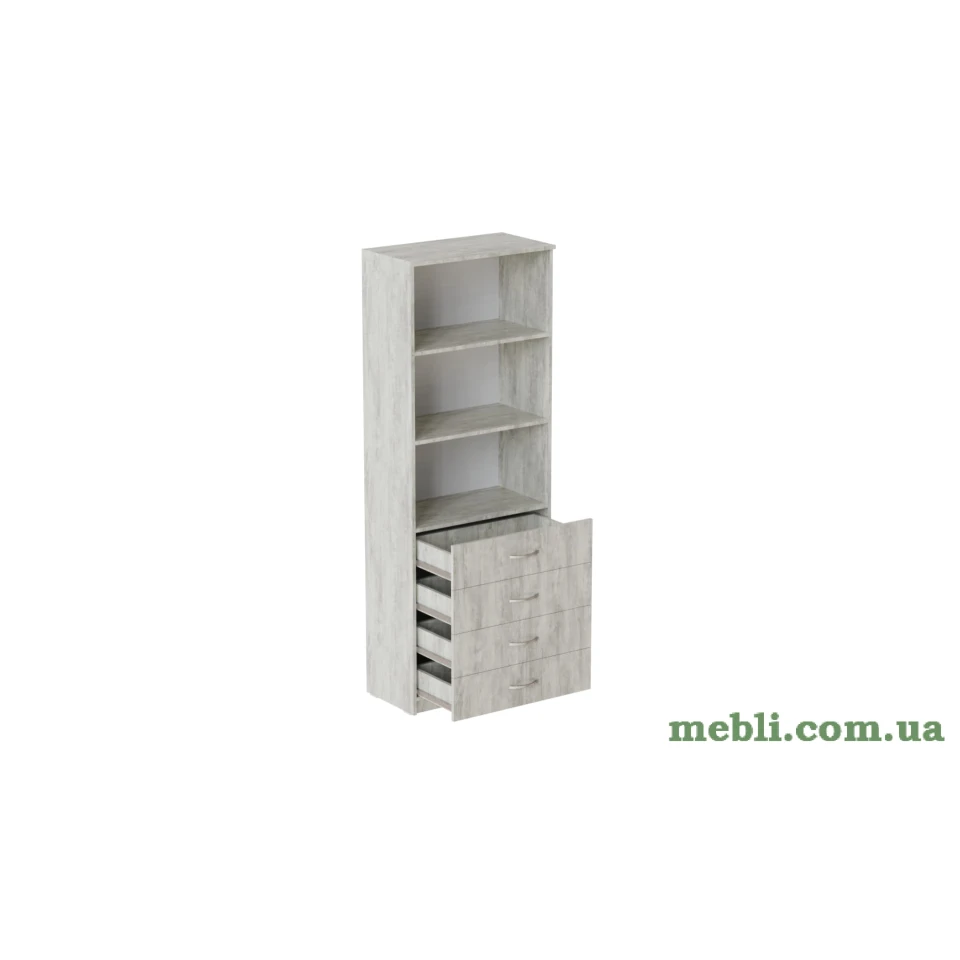 Шафа Анжело Ferrum-decor на 3 полиці з 4 ящиками 1900x700x380 ДСП Бетон