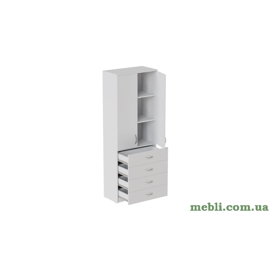 Шафа Анжело Ferrum-decor на 3 полиць з 2 дверима та 4 ящики 1900x700x380 ДСП Біла