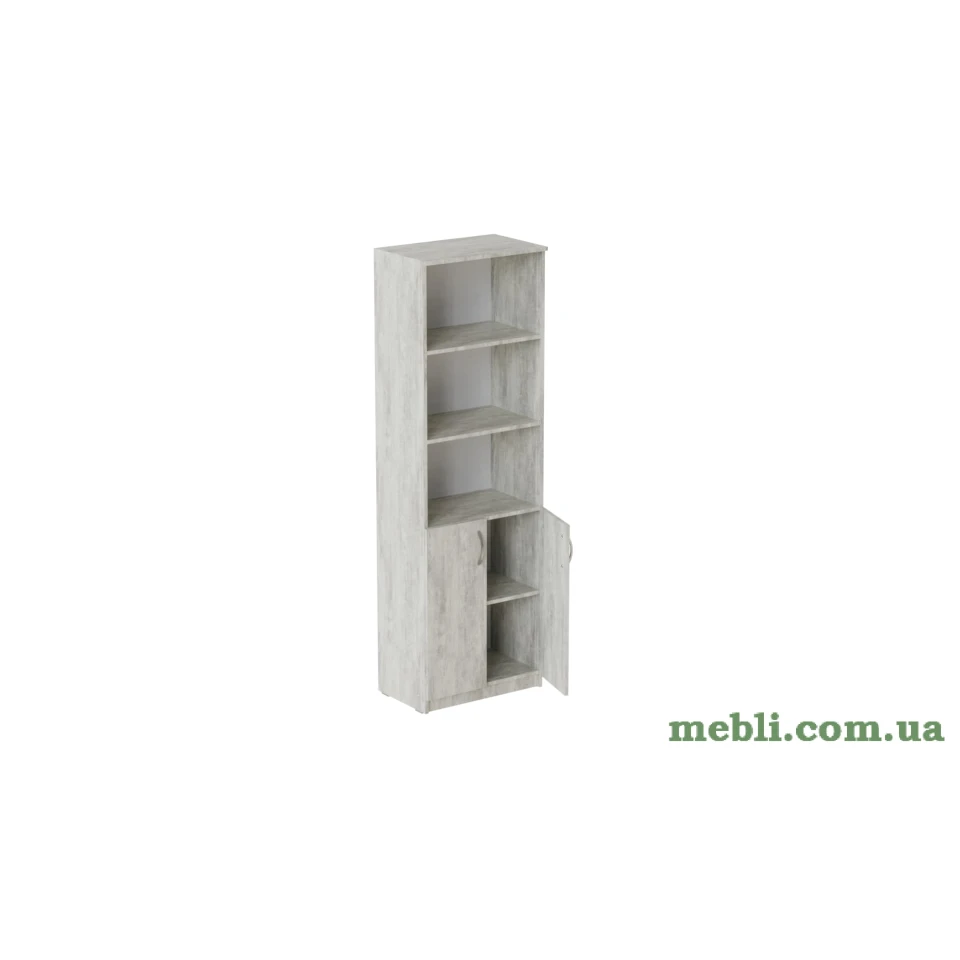 Шафа Анжело Ferrum-decor на 5 полиць з 2 дверима 1900x600x380 ДСП Бетон