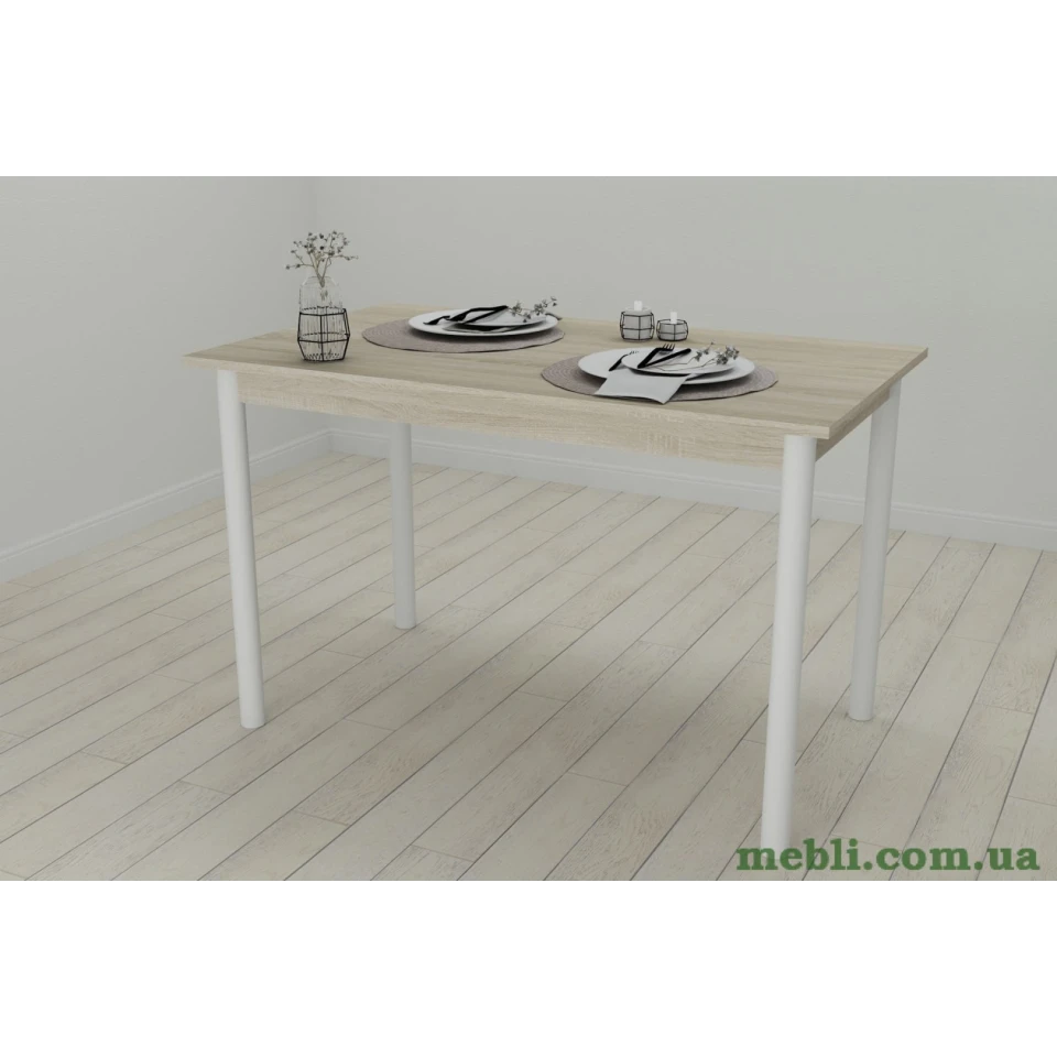 Стіл кухонний Ferrum-decor Беніта 75x120x60 Білий ДСП Сонома 16мм