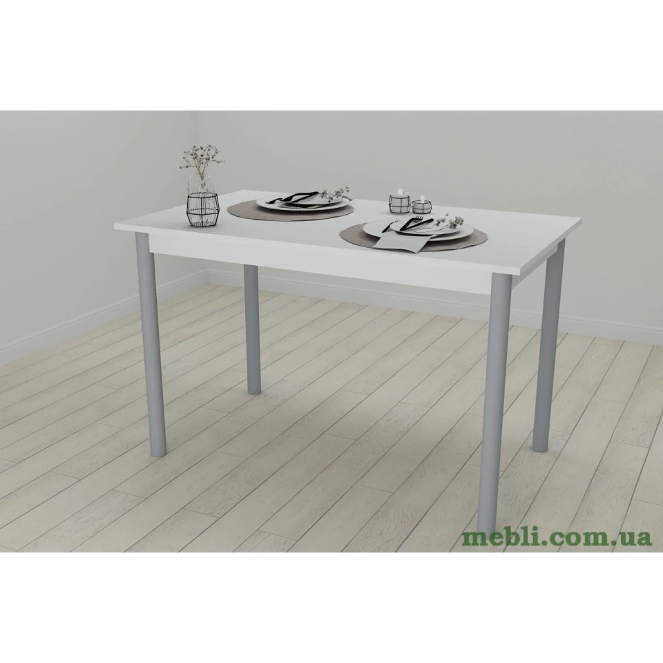 Стіл кухонний Ferrum-decor Беніта 75x120x60 Сірий ДСП Біле 16мм