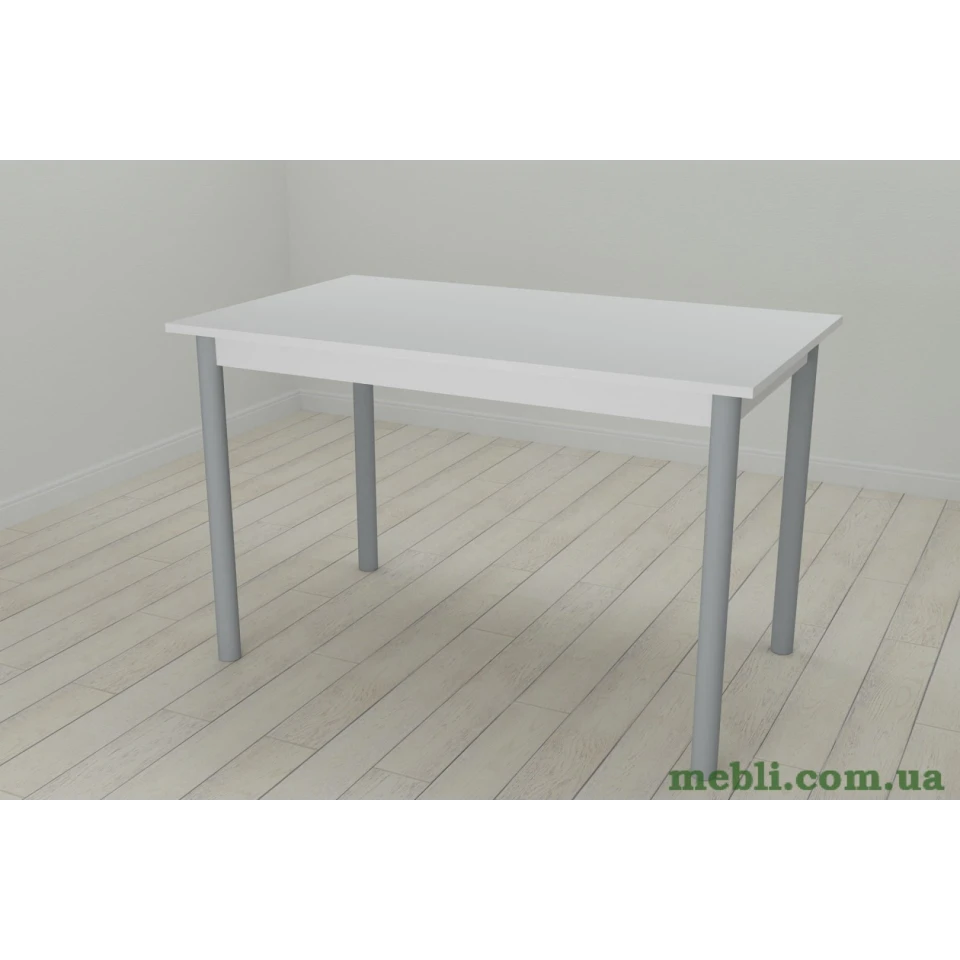 Стіл кухонний Ferrum-decor Беніта 75x120x60 Сірий ДСП Біле 16мм