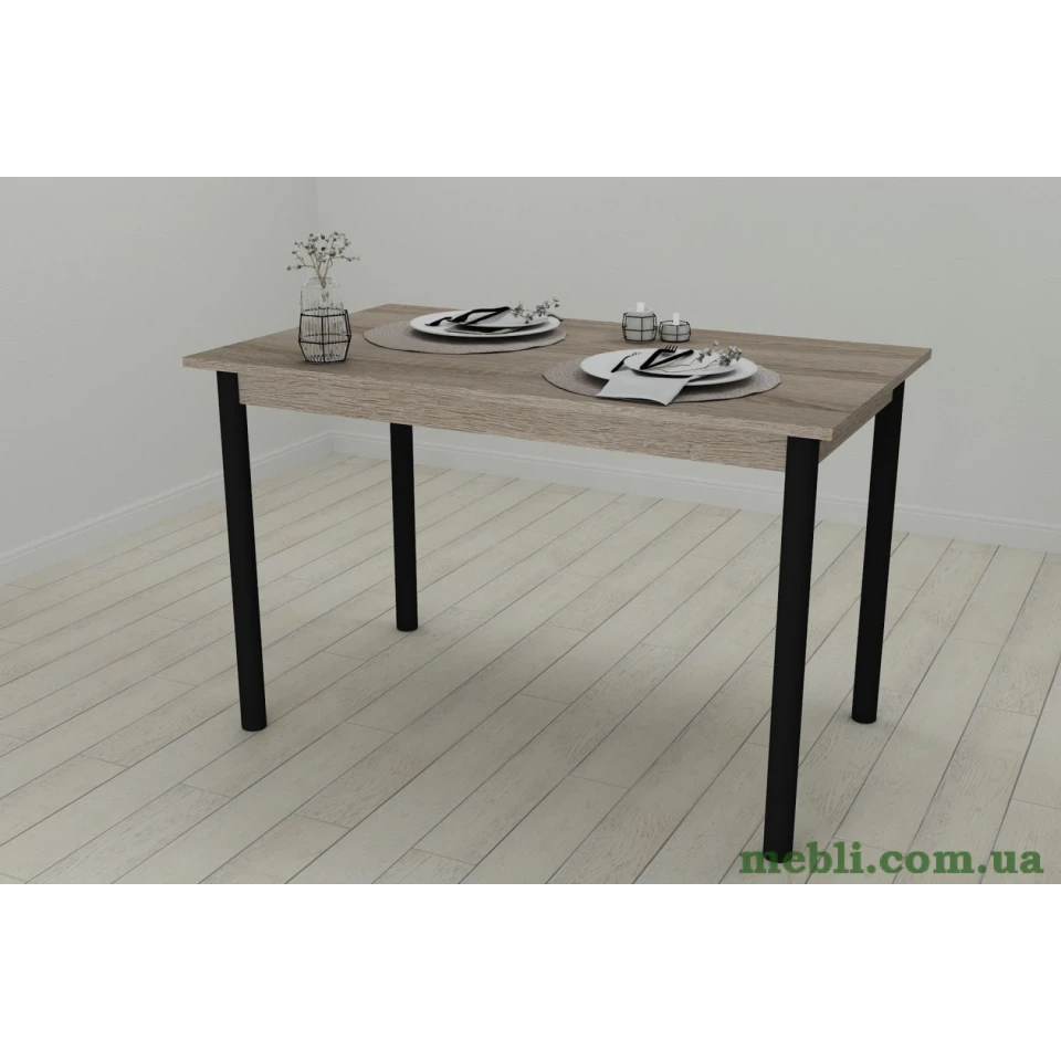Стіл кухонний Ferrum-decor Беніта 75x120x60 Чорний ДСП Сонома Трюфель 16мм