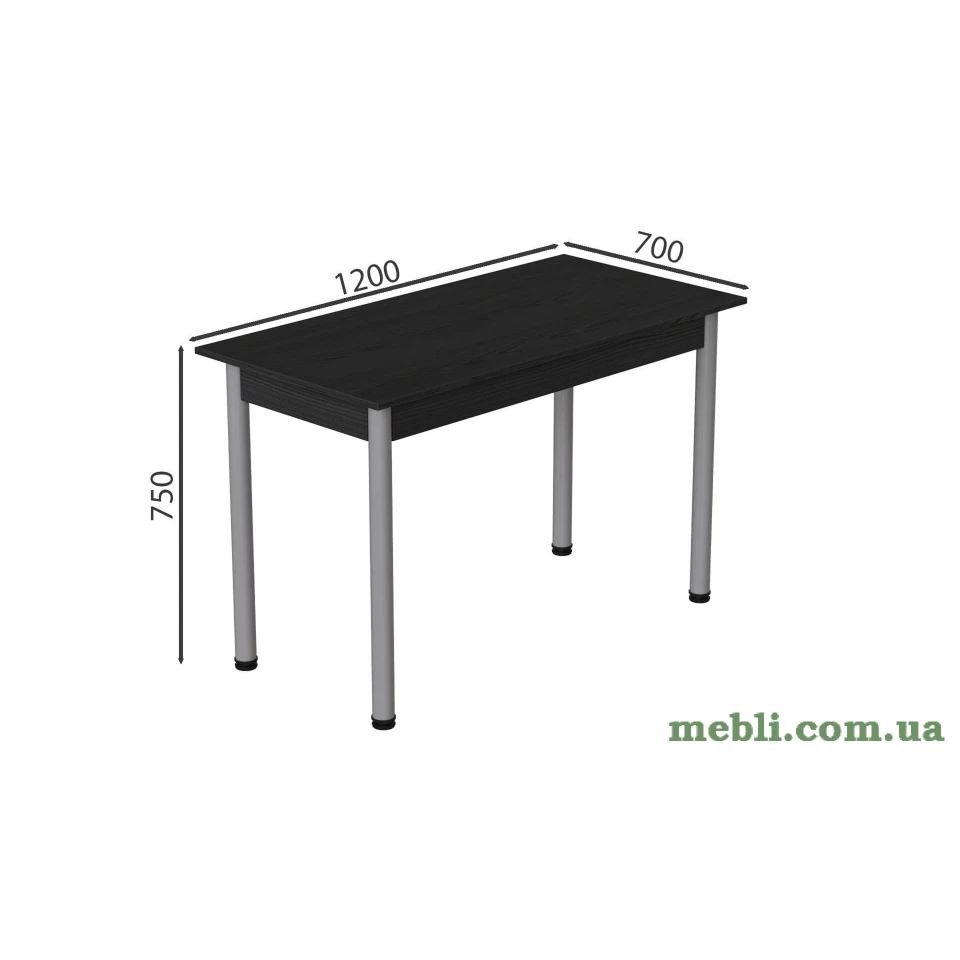Стіл кухонний Ferrum-decor Беніта 75x120x70 Сірий ДСП Сосна Кембра 16мм