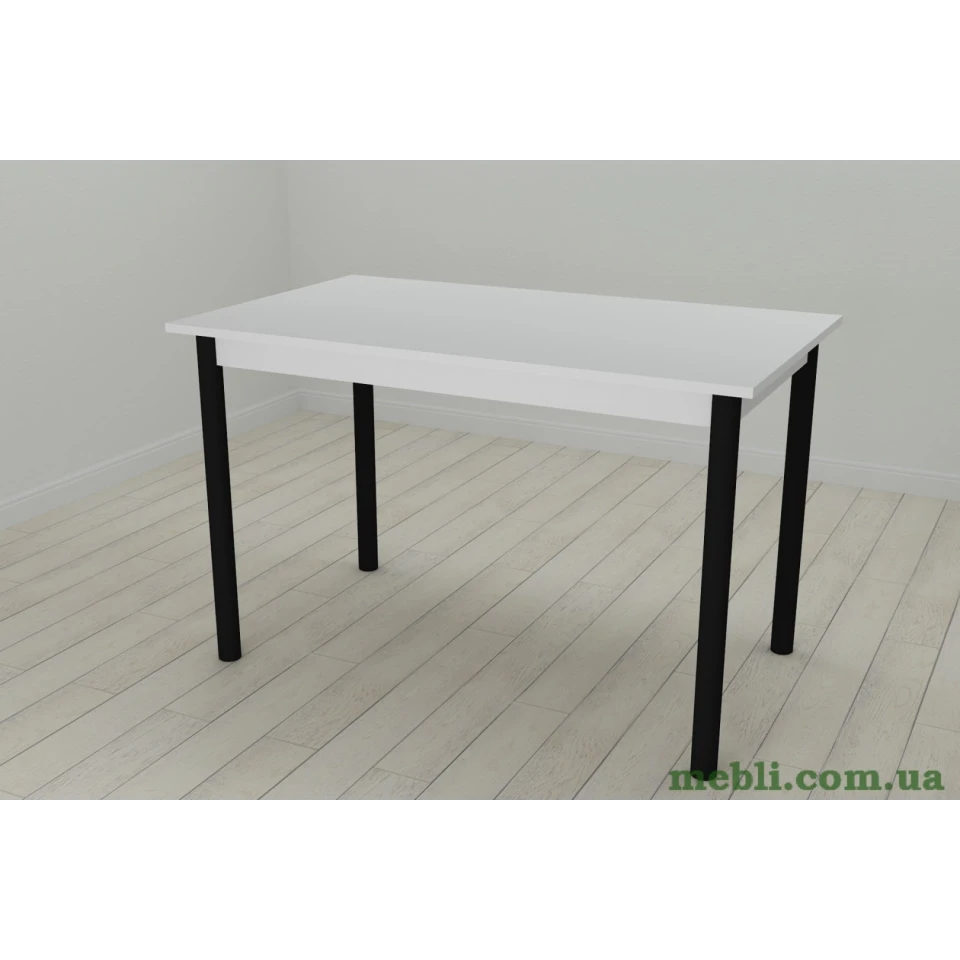 Стіл кухонний Ferrum-decor Беніта 75x120x70 Чорний ДСП Біле 16мм