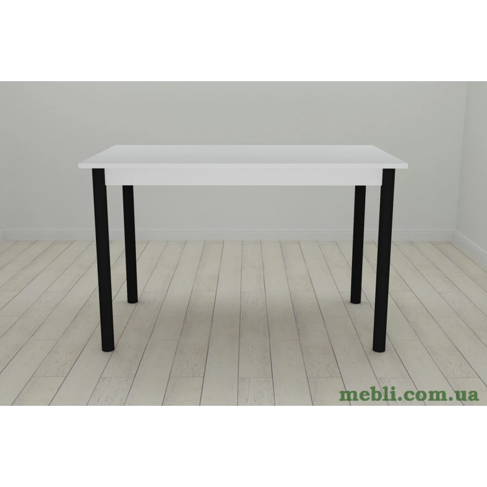 Стіл кухонний Ferrum-decor Беніта 75x120x70 Чорний ДСП Біле 16мм