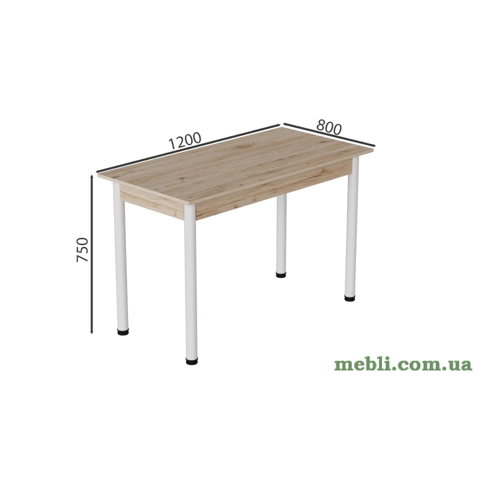 Стіл кухонний Ferrum-decor Беніта 75x120x80 Білий ДСП Сан-Марино 16мм