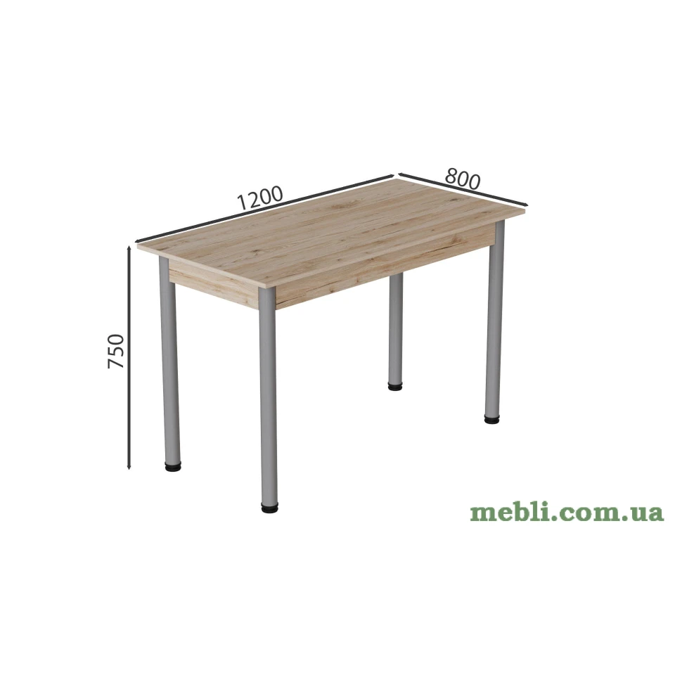 Стіл кухонний Ferrum-decor Беніта 75x120x80 Сірий ДСП Сан-Марино 16мм