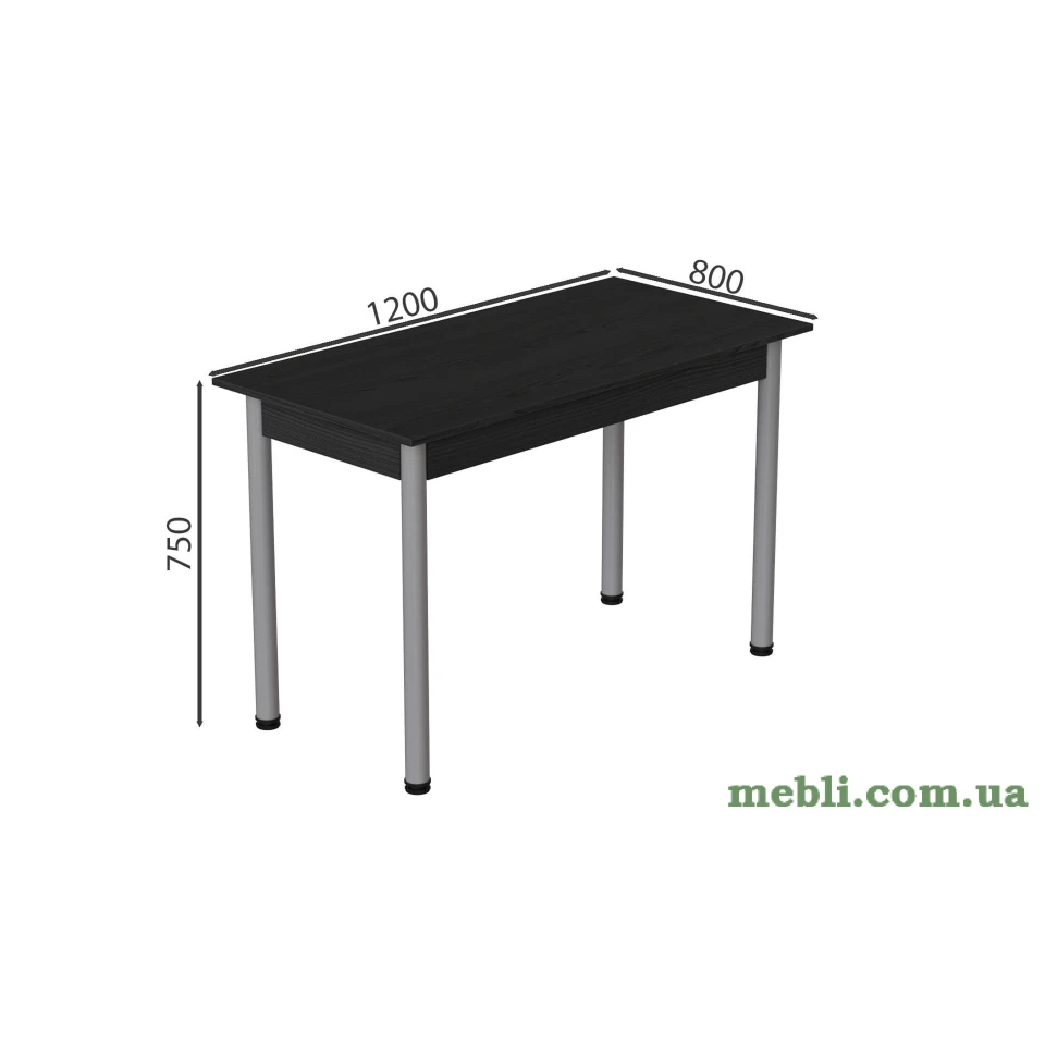 Стіл кухонний Ferrum-decor Беніта 75x120x80 Сірий ДСП Сосна Кембра 16мм