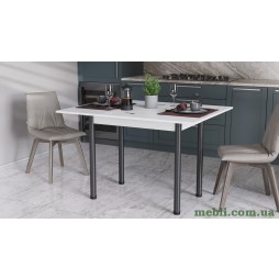 Обідній стіл-формер розкладний Берта Ferrum-decor 750x1400x900 Чорний метал ДСП Білий