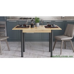 Обідній стіл-формер розкладний Берта Ferrum-decor 750x1400x900 Чорний метал ДСП Дуб Артизан