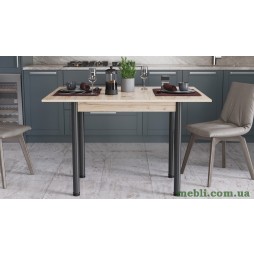 Обідній стіл-формер розкладний Берта Ferrum-decor 750x1400x900 Чорний метал ДСП Дуб Сан-Марино