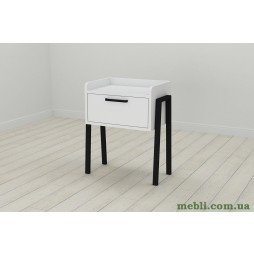 Модульна тумба Ferrum-decor Бетті 540x450x320 метал Чорний ДСП Білий