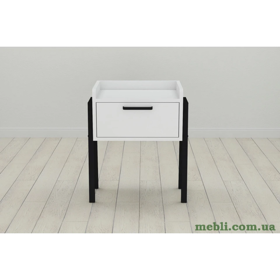 Модульна тумба Ferrum-decor Бетті 540x450x320 метал Чорний ДСП Білий