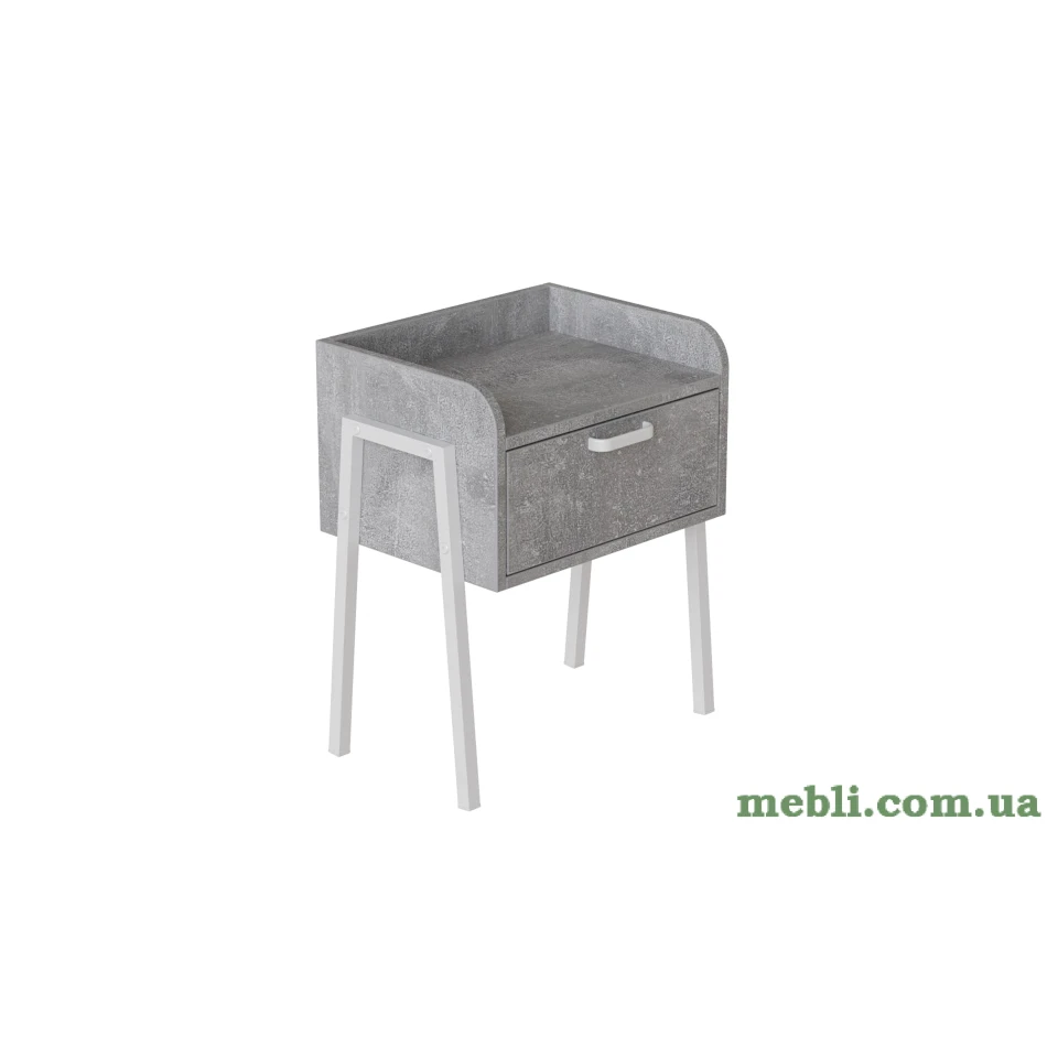 Тумба модульна Ferrum-decor Бетті 540x450x320 метал Білий ДСП Бетон