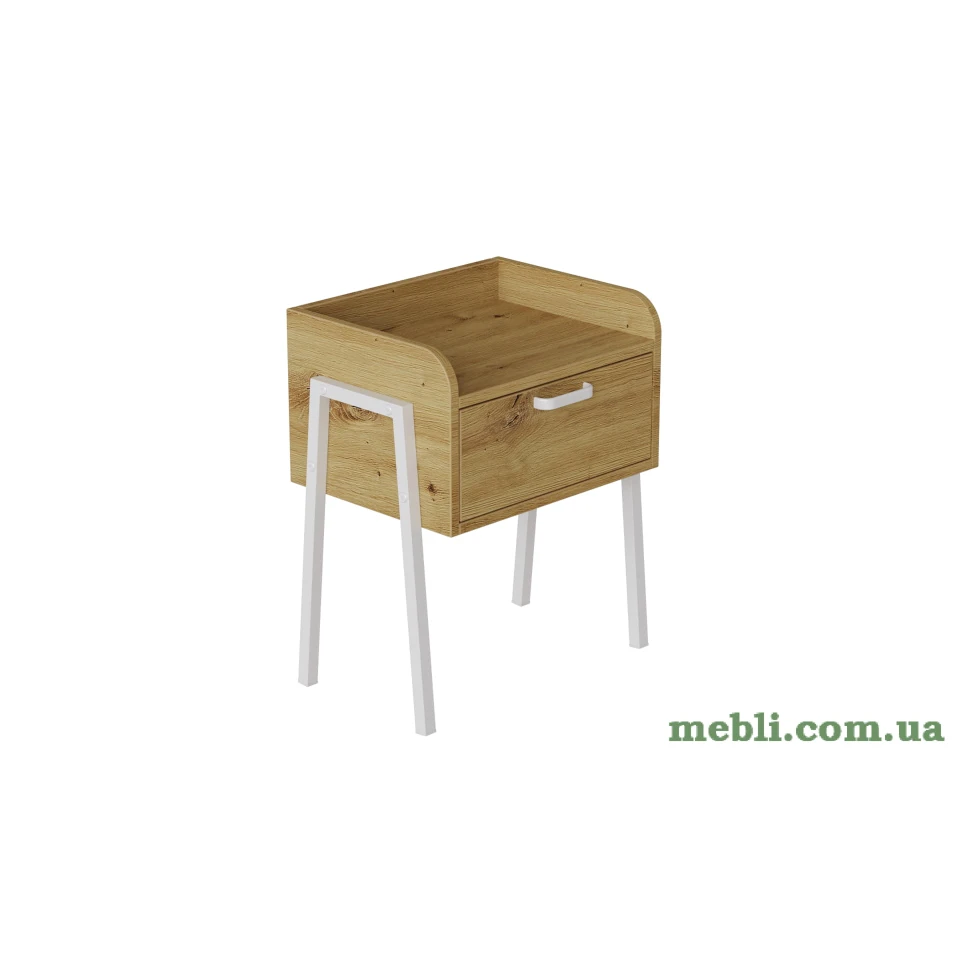 Тумба модульна Ferrum-decor Бетті 540x450x320 метал Білий ДСП Дуб Артизан