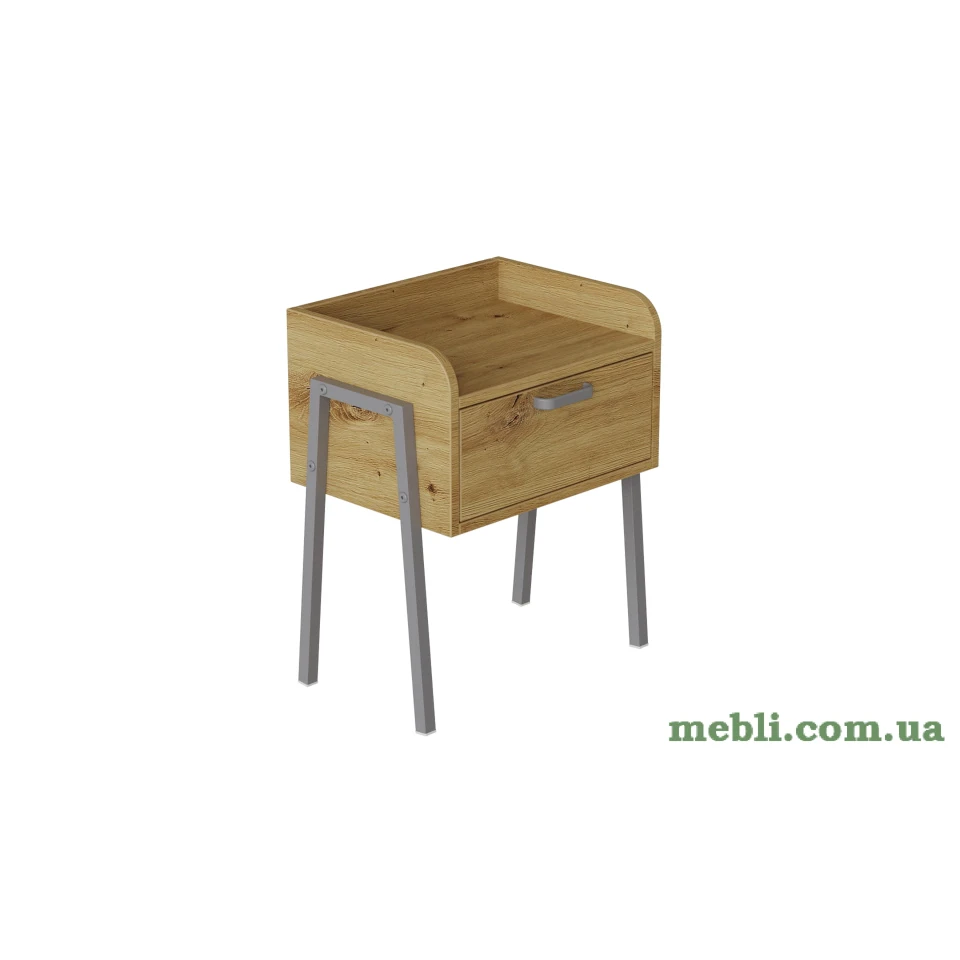 Тумба модульна Ferrum-decor Бетті 540x450x320 метал Сірий ДСП Дуб Артизан