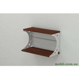 Настінна полиця Ferrum-decor Букін 330x500x240 метал Білий ДСП Венге