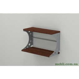 Настінна полиця Ferrum-decor Букін 330x500x240 метал Сірий ДСП Венге