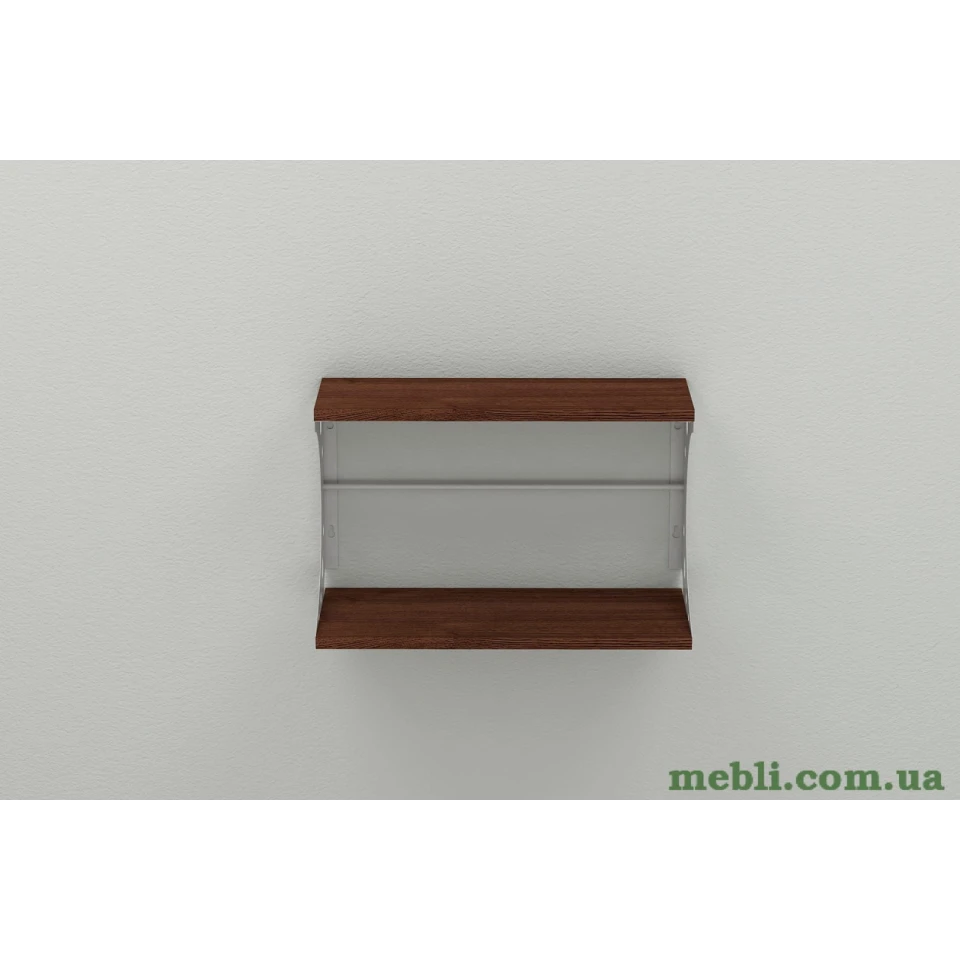 Настінна полиця Ferrum-decor Букін 330x600x240 метал Білий ДСП Венге