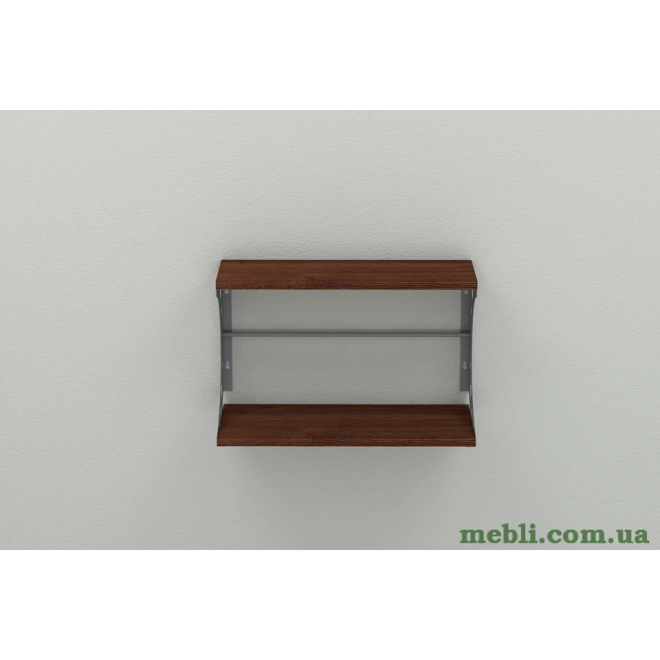 Настінна полиця Ferrum-decor Букін 330x600x240 метал Сірий ДСП Венге