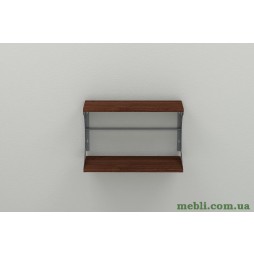 Настінна полиця Ferrum-decor Букін 330x700x240 метал Сірий ДСП Венге