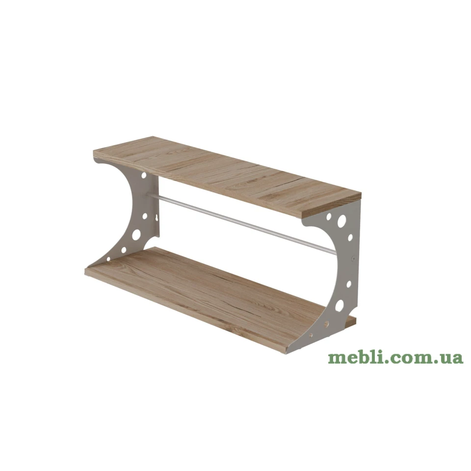 Полиця настінна Ferrum-decor Букін 330x500x240 метал Білий ДСП Артізан
