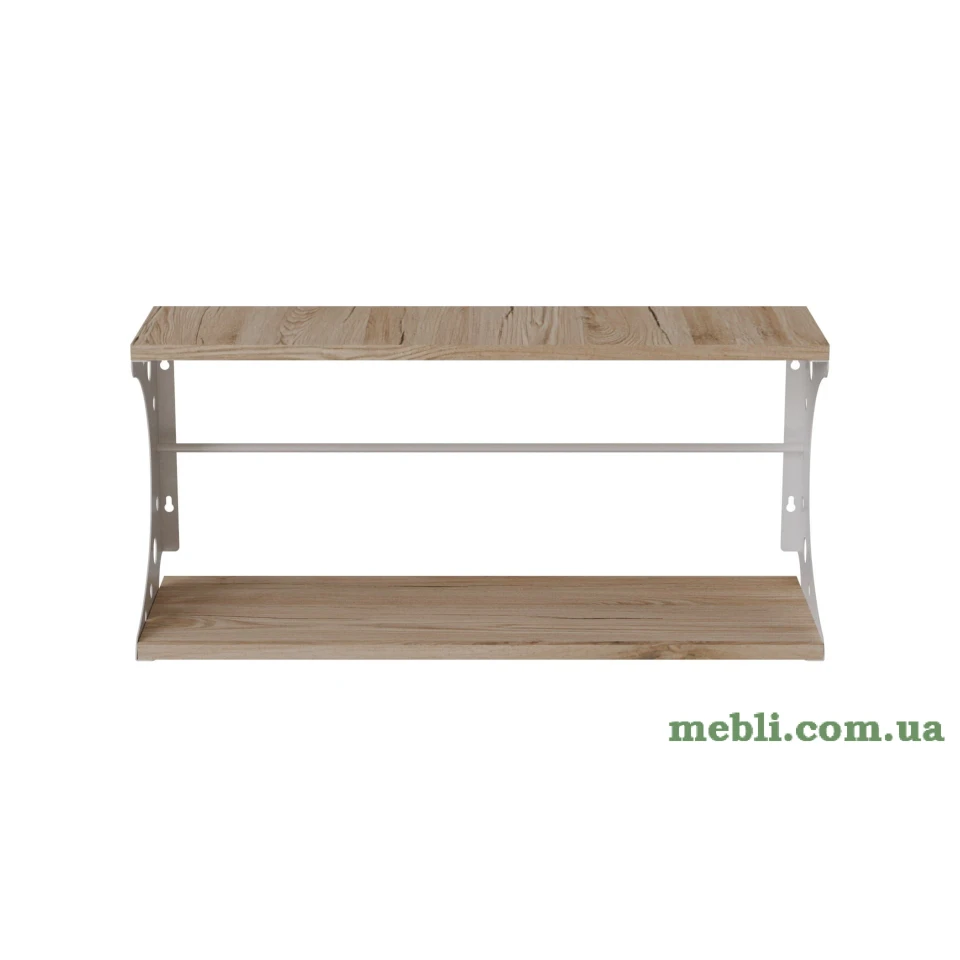Полиця настінна Ferrum-decor Букін 330x500x240 метал Білий ДСП Артізан