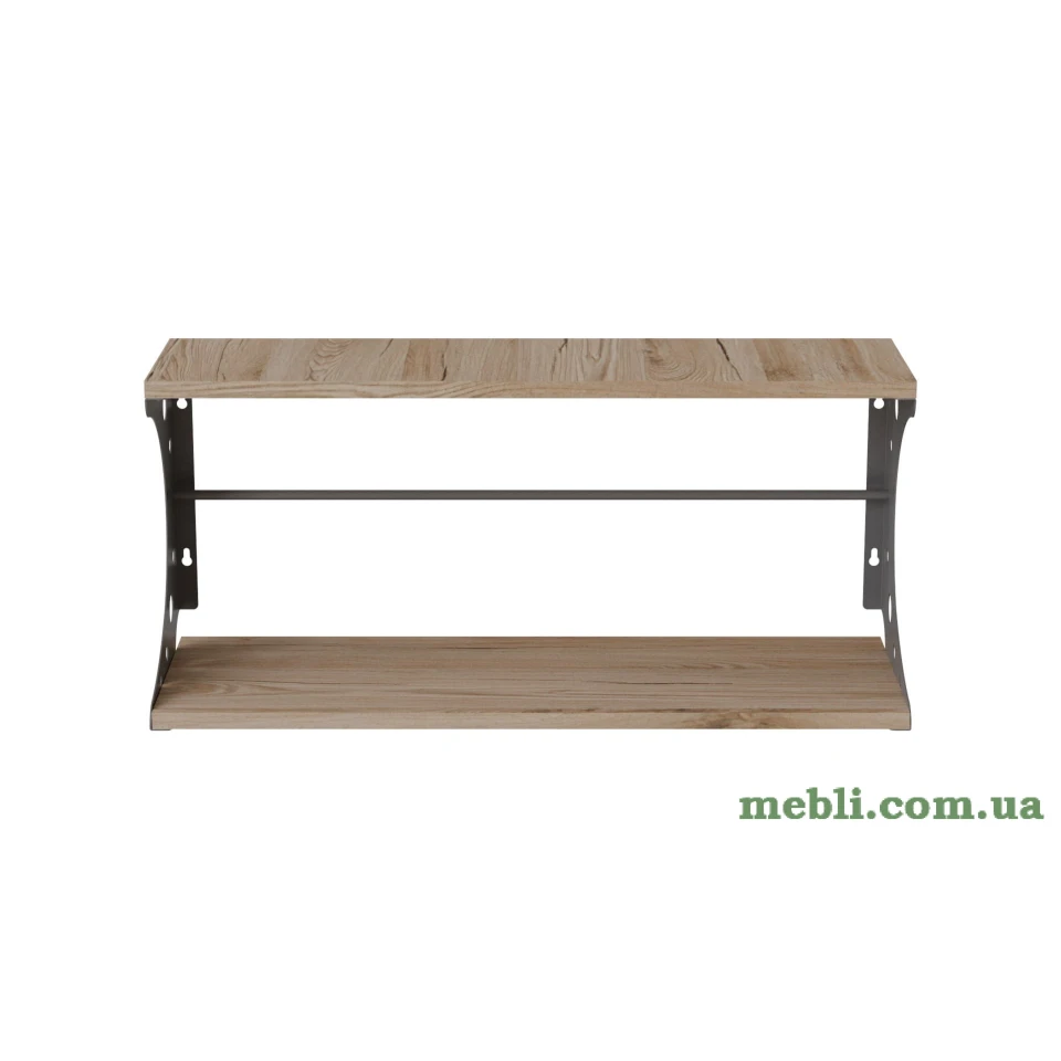 Полиця настінна Ferrum-decor Букін 330x500x240 метал Сірий ДСП Артізан