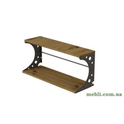 Полиця настінна Ferrum-decor Букін 330x500x240 метал Сірий ДСП Дуб Артізан