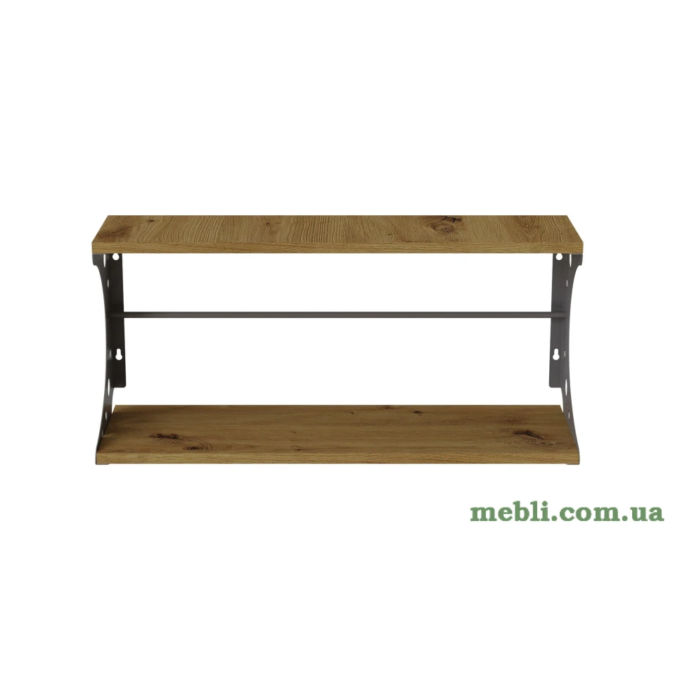 Полиця настінна Ferrum-decor Букін 330x500x240 метал Сірий ДСП Дуб Артізан
