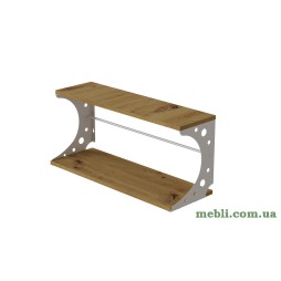 Полиця настінна Ferrum-decor Букін 330x600x240 метал Білий ДСП Дуб Артізан