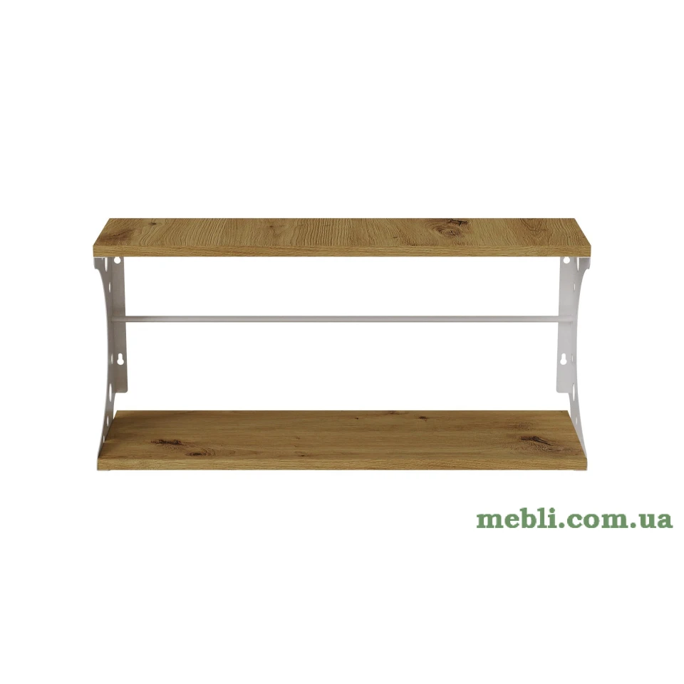 Полиця настінна Ferrum-decor Букін 330x600x240 метал Білий ДСП Дуб Артізан