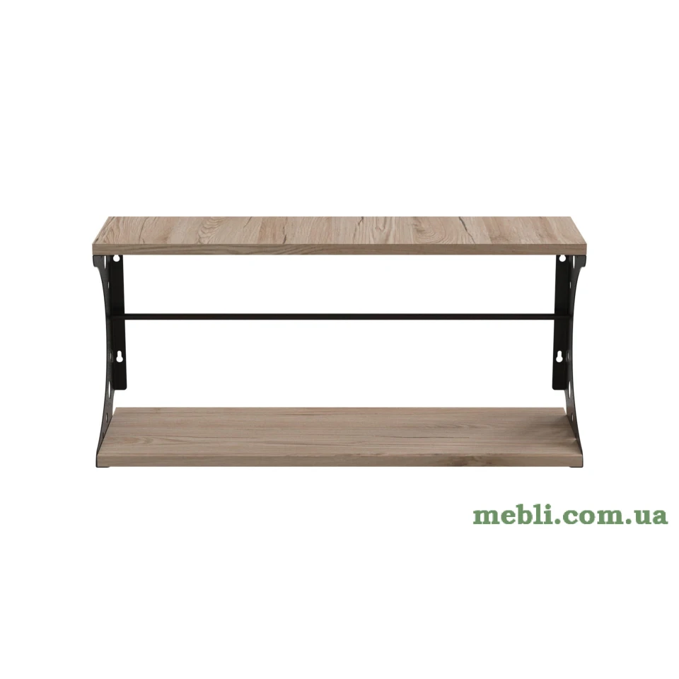 Полиця настінна Ferrum-decor Букін 330x600x240 метал Чорний ДСП Артізан