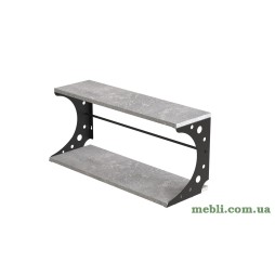 Полиця настінна Ferrum-decor Букін 330x600x240 метал Чорний ДСП Бетон