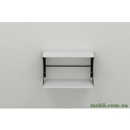 Полиця настінна Ferrum-decor Букін 330x600x240 метал Чорний ДСП Білий