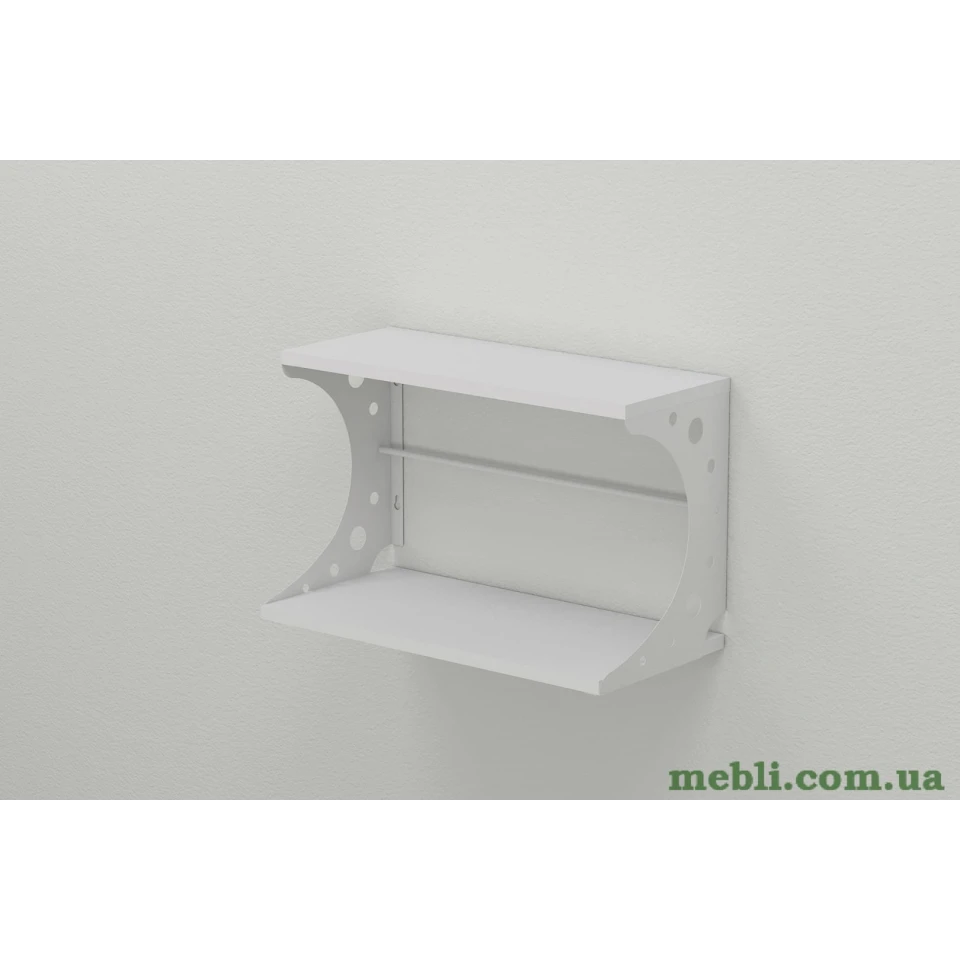 Полиця настінна Ferrum-decor Букін 330x700x240 метал Білий ДСП Білий