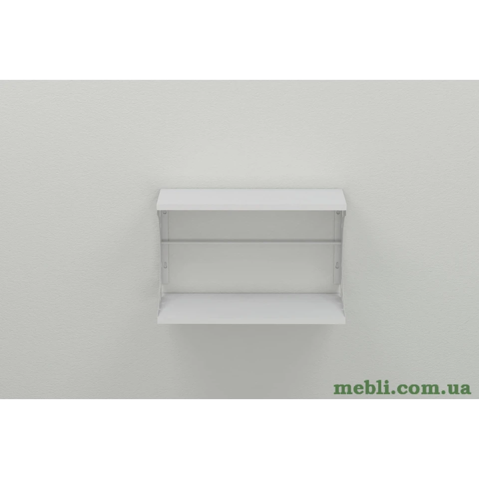 Полиця настінна Ferrum-decor Букін 330x700x240 метал Білий ДСП Білий