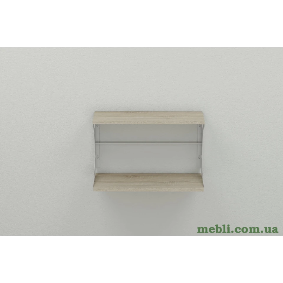 Полиця настінна Ferrum-decor Букін 330x700x240 метал Білий ДСП Сонома