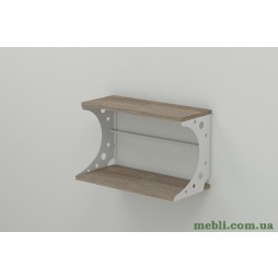 Полиця настінна Ferrum-decor Букін 330x700x240 метал Білий ДСП Сонома Трюфель