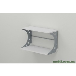 Полиця настінна Ferrum-decor Букін 330x700x240 метал Сірий ДСП Білий